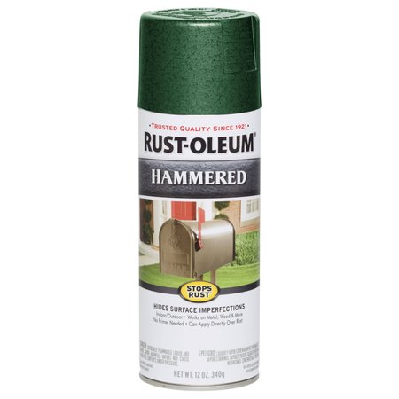 Rust-Oleum Deep Green, Hammered, 12 Oz 7211830